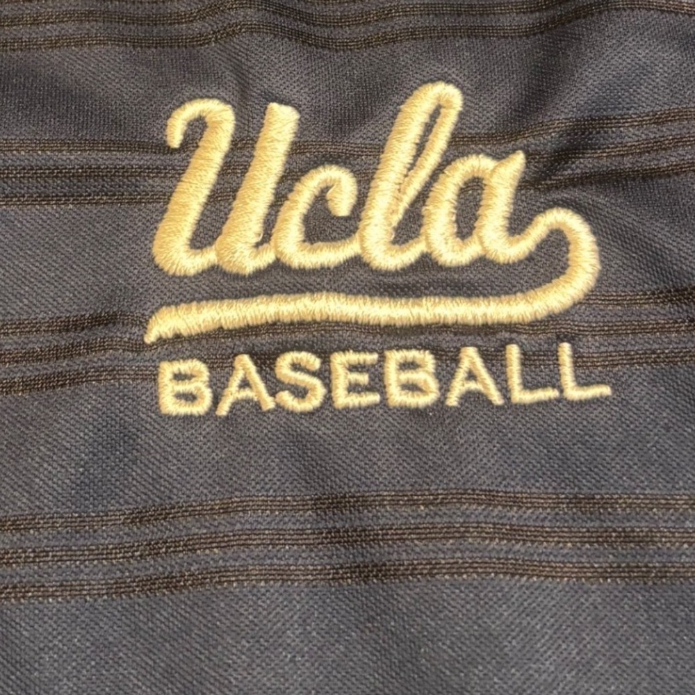 Adidas Polo Shirt Mens L Navy Blue Excellent UCLA Baseball Team Issued 525979 - Picture 4 of 10
